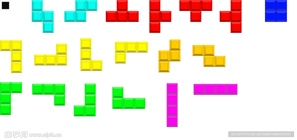 俄罗斯方块图形分散图层