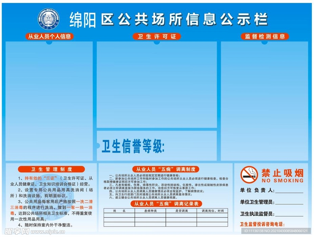 餐饮服务食品信息公示栏