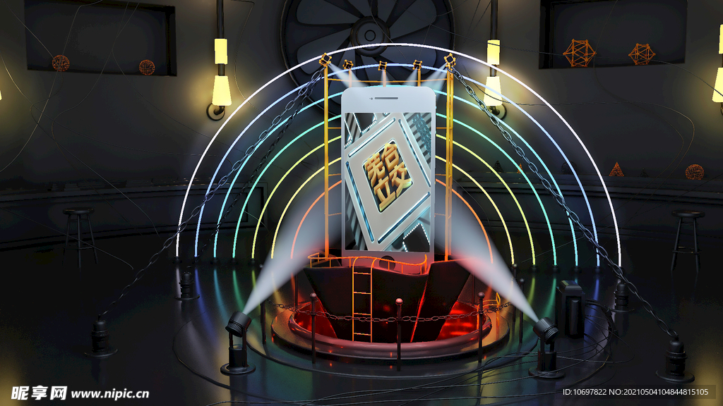 产品舞台展台场景搭建桌面背景图