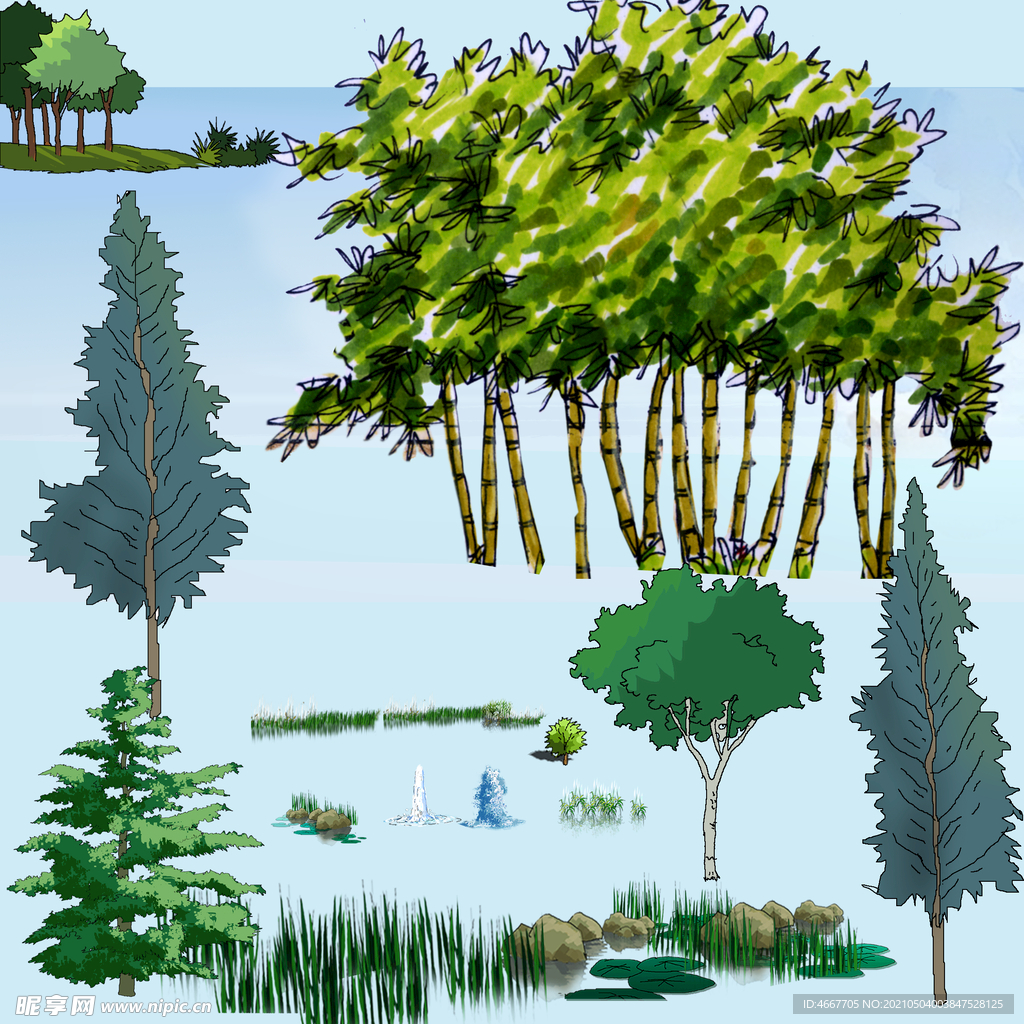 园林景观展板素材