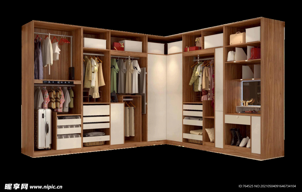 多功能大型组合衣柜免抠