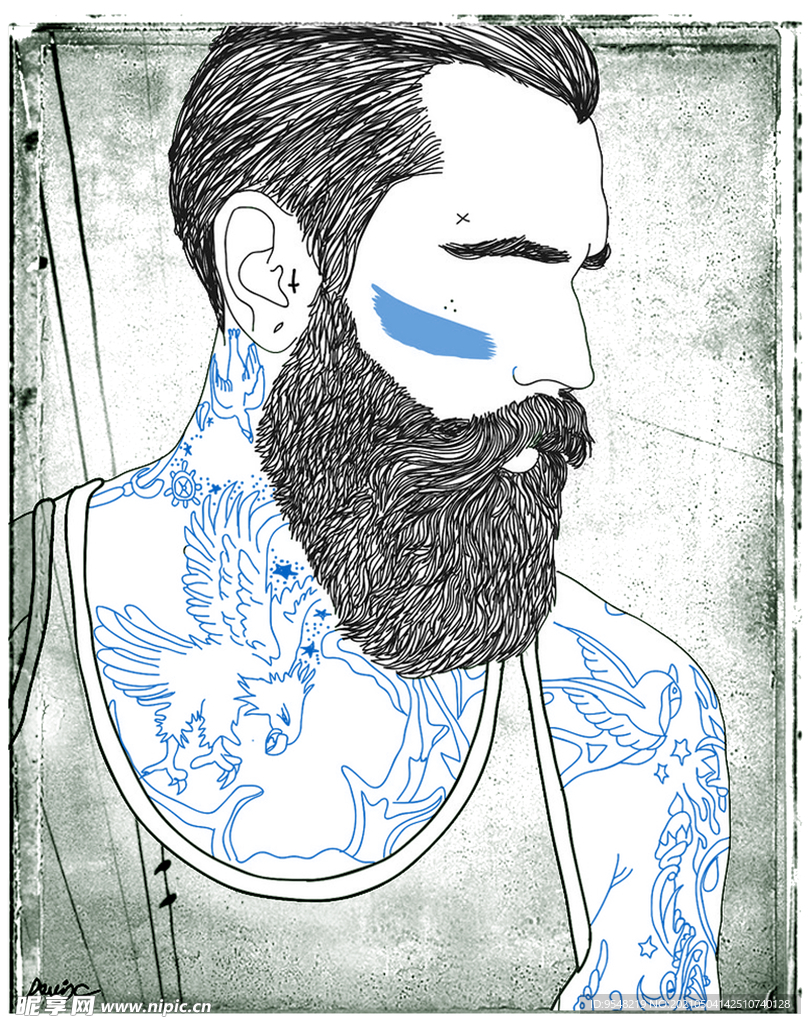 服装图案设计 欧美印花 T恤