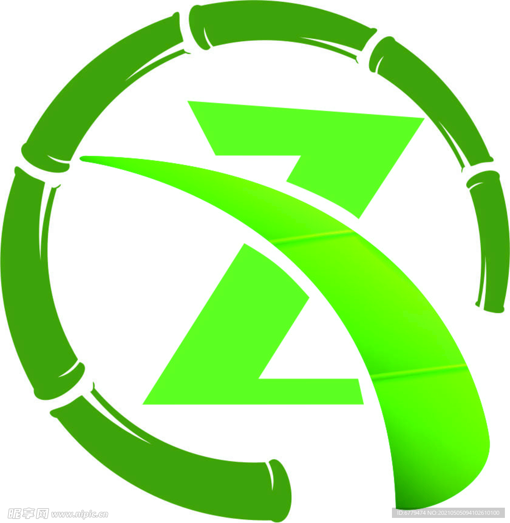 XZQ  字母 竹子  标志 