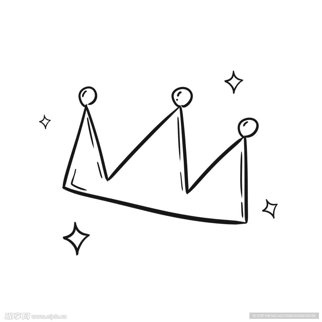 简笔画女王冠 皇冠 星星