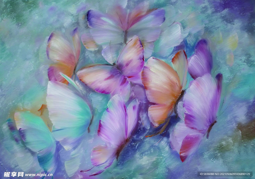 蝴蝶彩绘墙体画