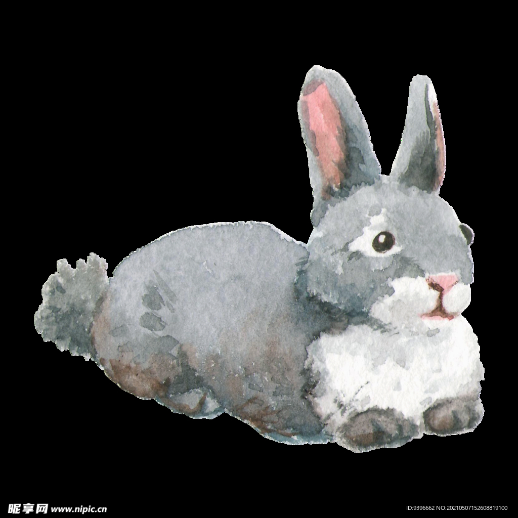 森系 水彩 手绘 农场 兔