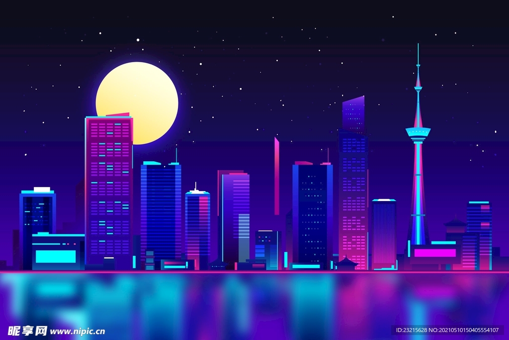 城市东京霓虹灯的建筑物