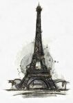 埃菲尔铁塔手绘线稿