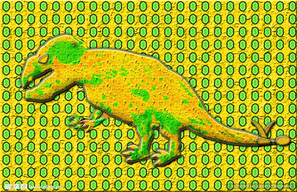 玛绿色的复古龙