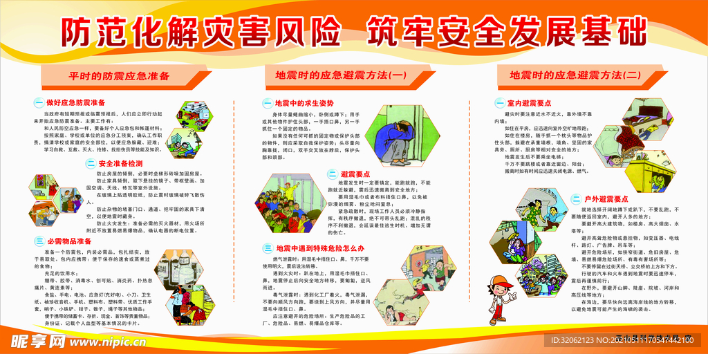 防震减灾展板   红色展板