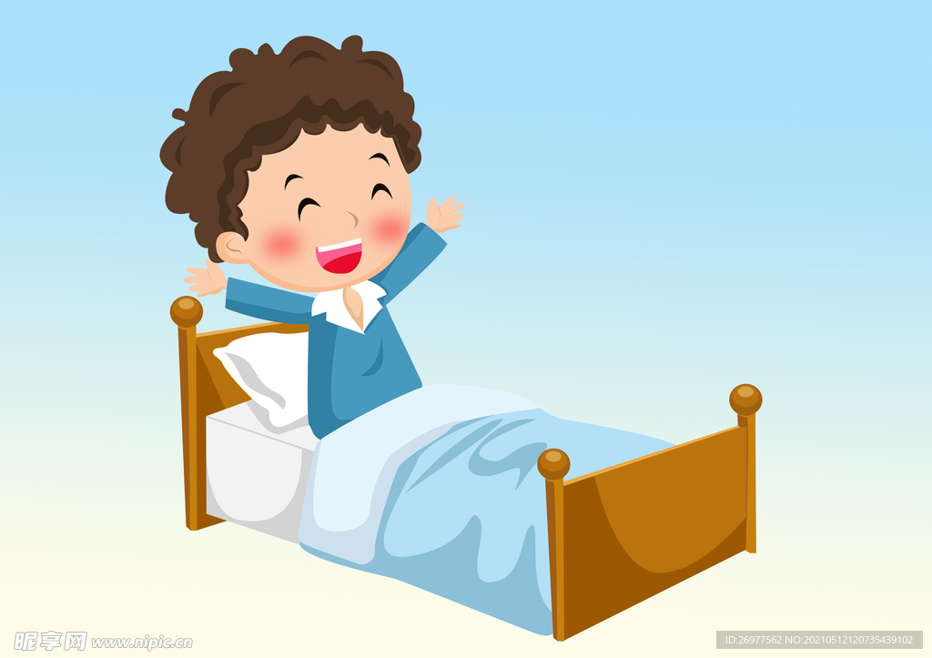  男孩起床
