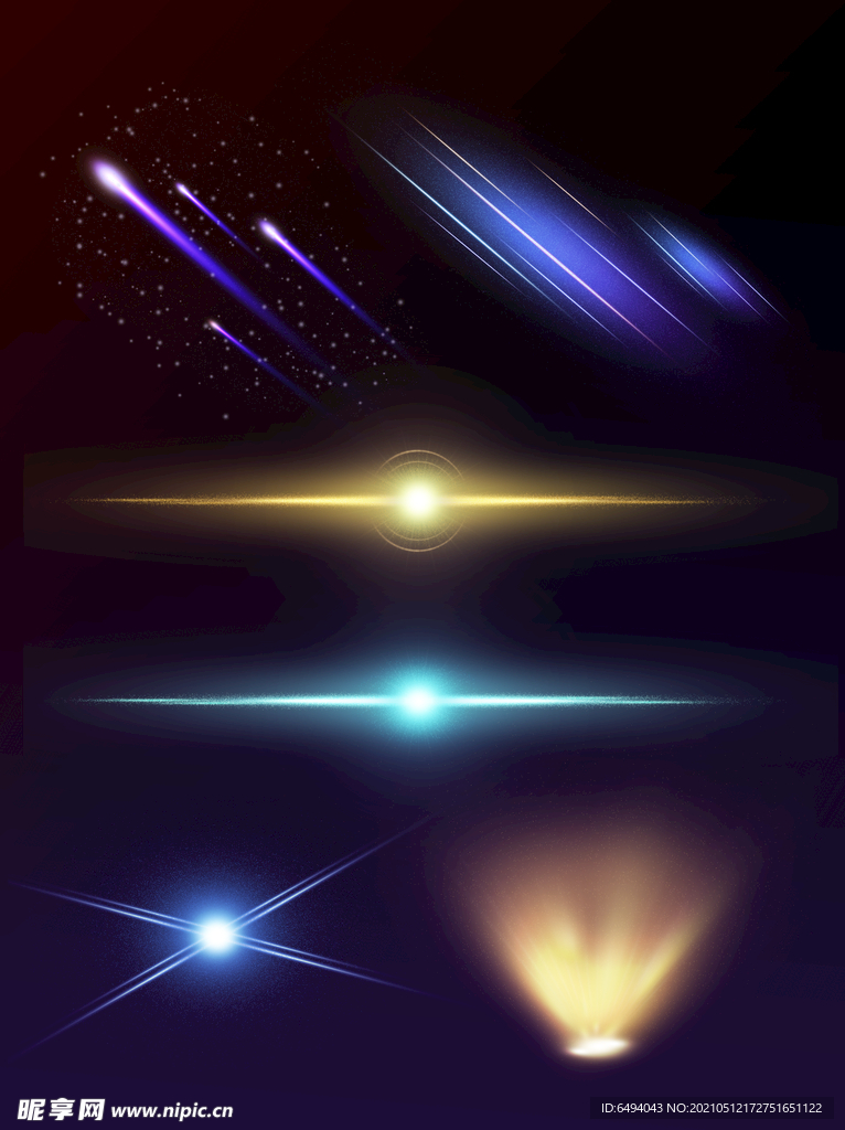 星光光芒流星素材