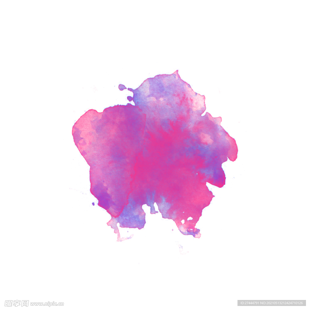 粉色水彩涂鸦笔触素材