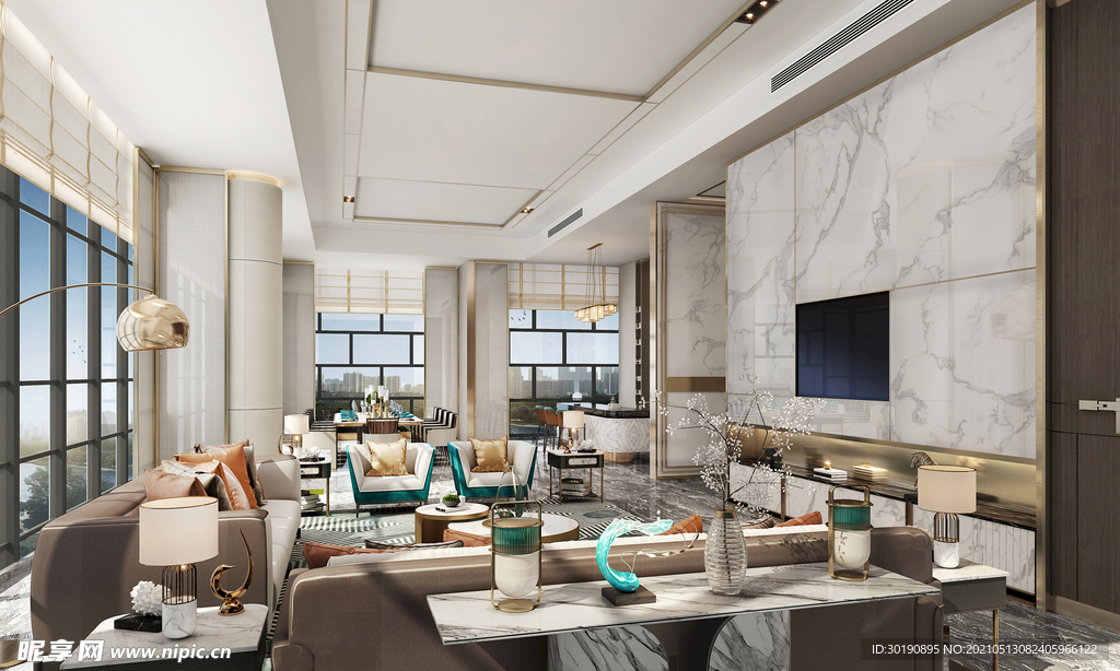 高端 豪华 轻奢 酒店套房客厅