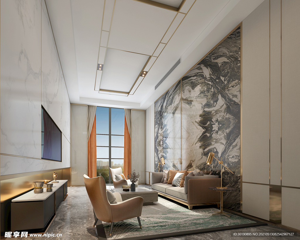 高端 豪华 轻奢 酒店 客厅