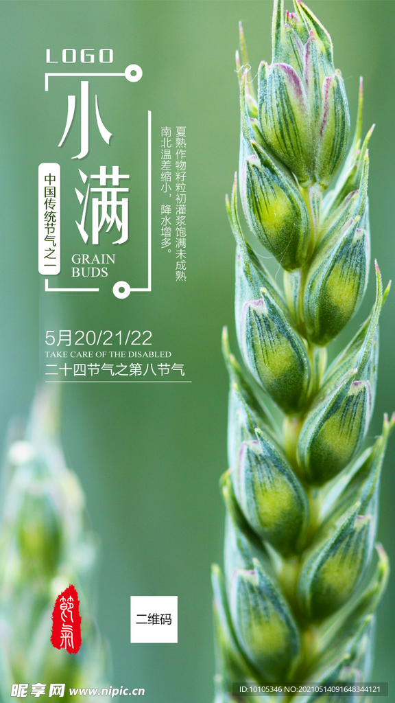 绿色小清新小满海报