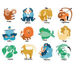 卡通十二星座插图