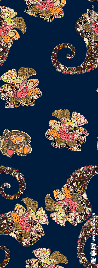 数码印花  大牌   小花  