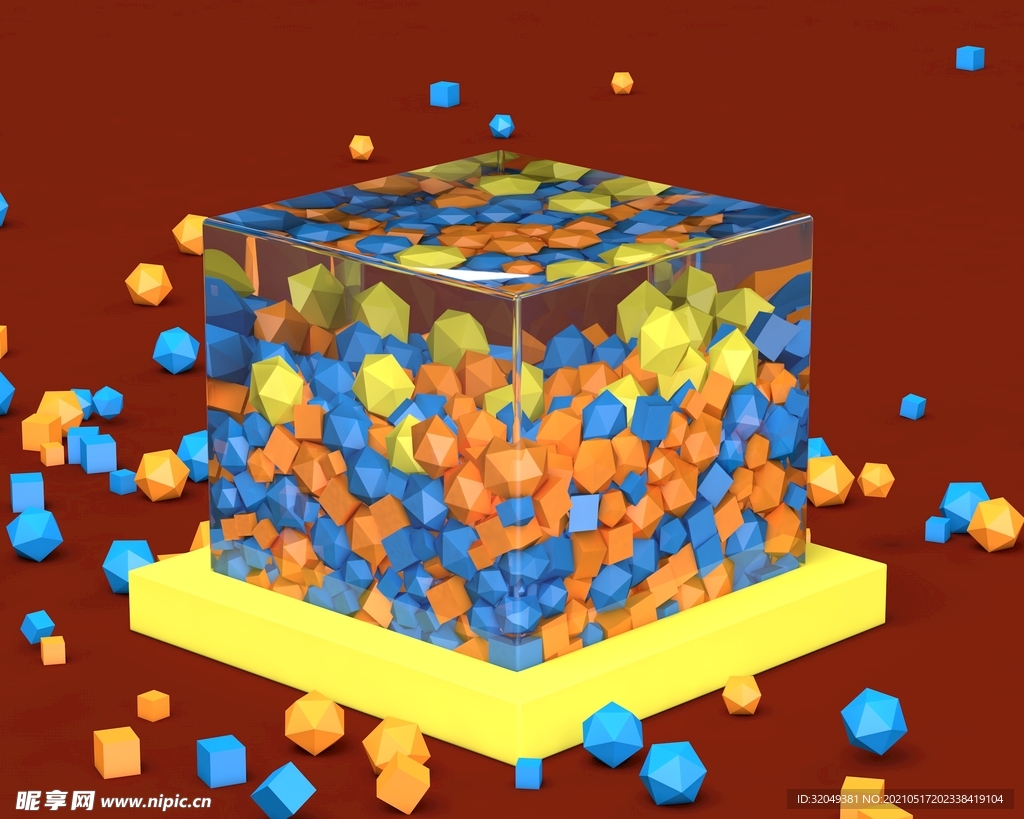C4D动力学水晶盒