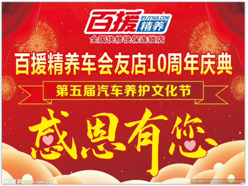 手举牌 感恩有您 周年庆典