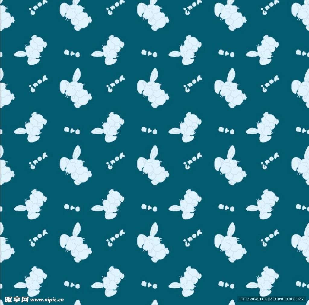 数码印花卡通兔子