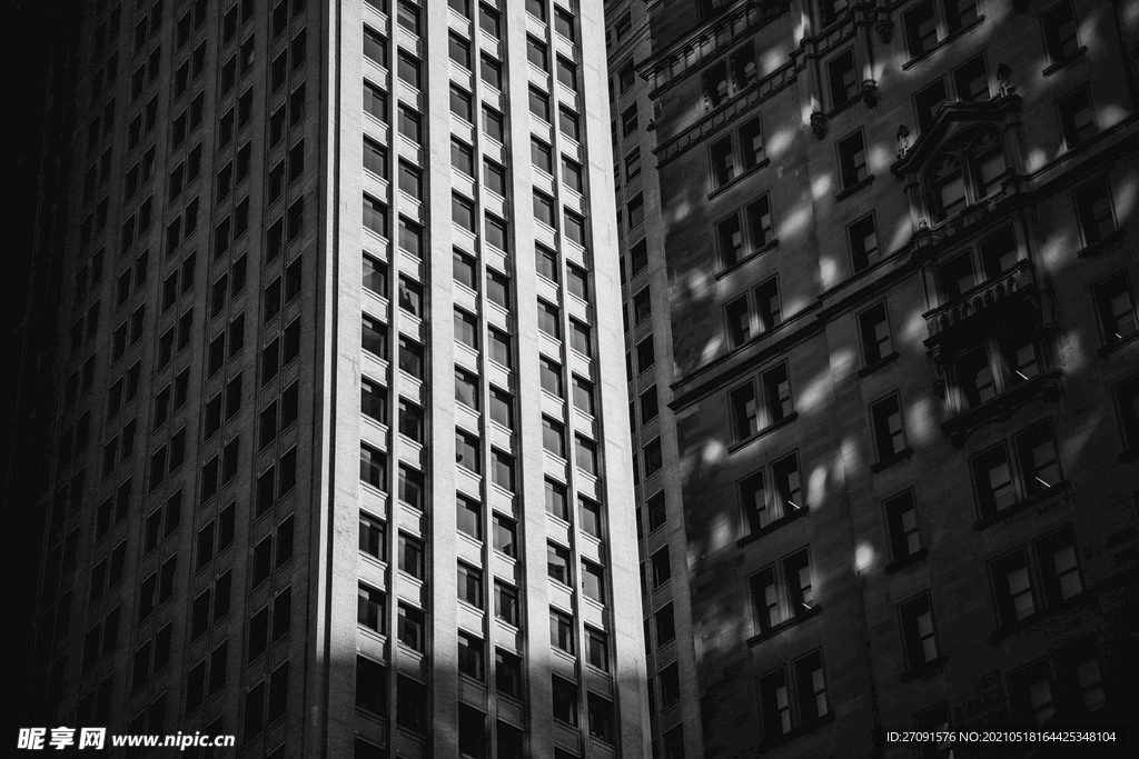 黑色高楼大厦背景