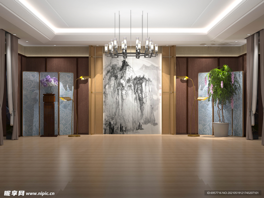 北欧沙发空场景背景墙