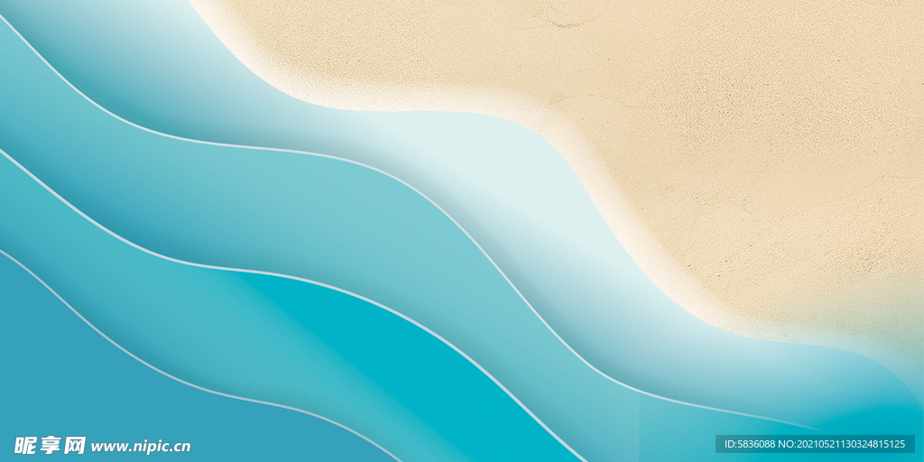 卡通浅海滩风格展桌图案背景