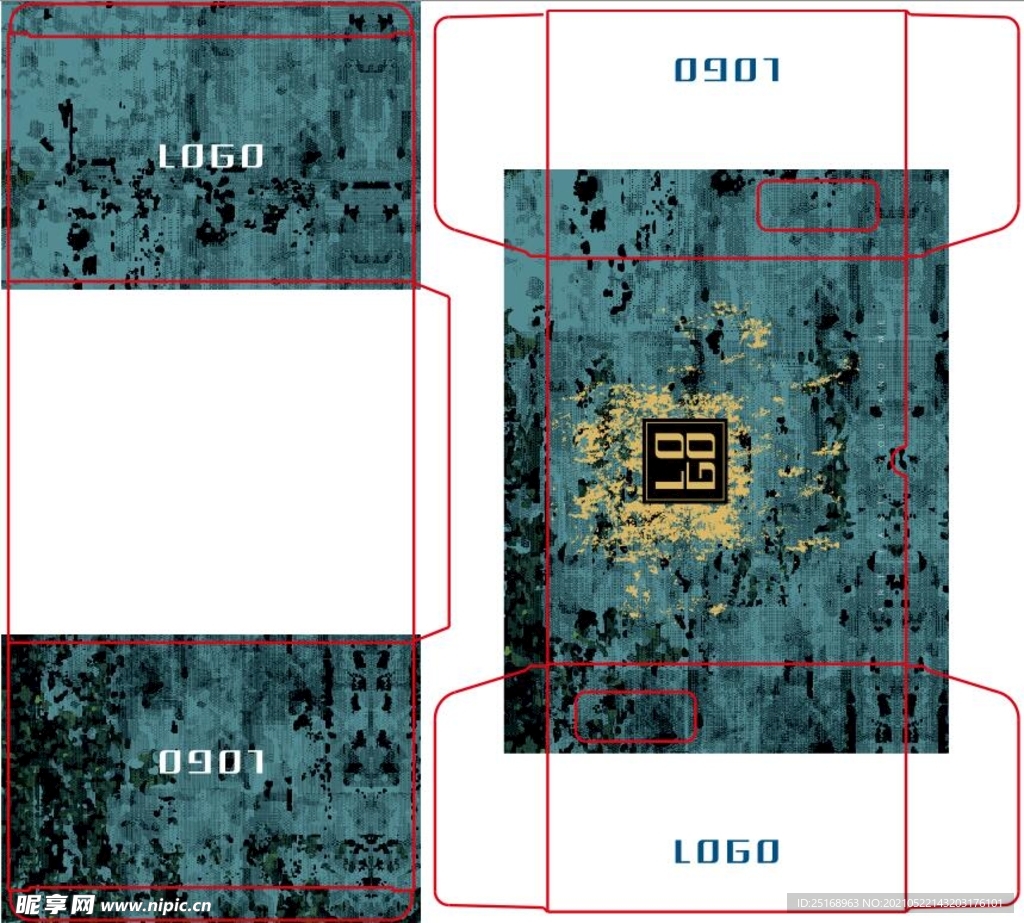 纹理蛋糕盒平面图