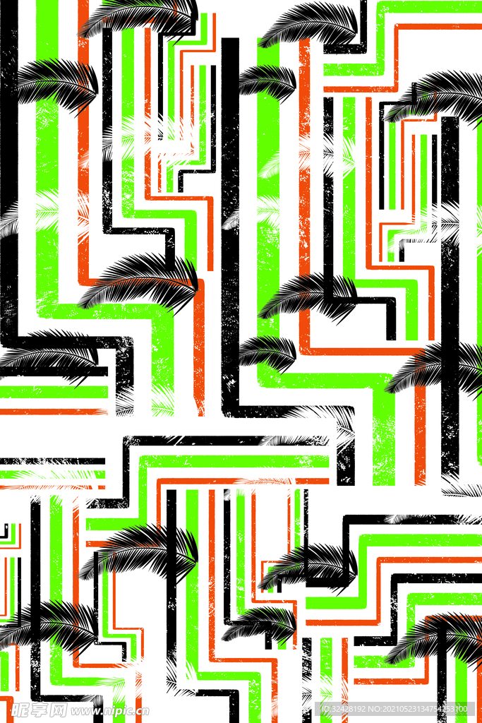 潮牌几何印花 高清分层