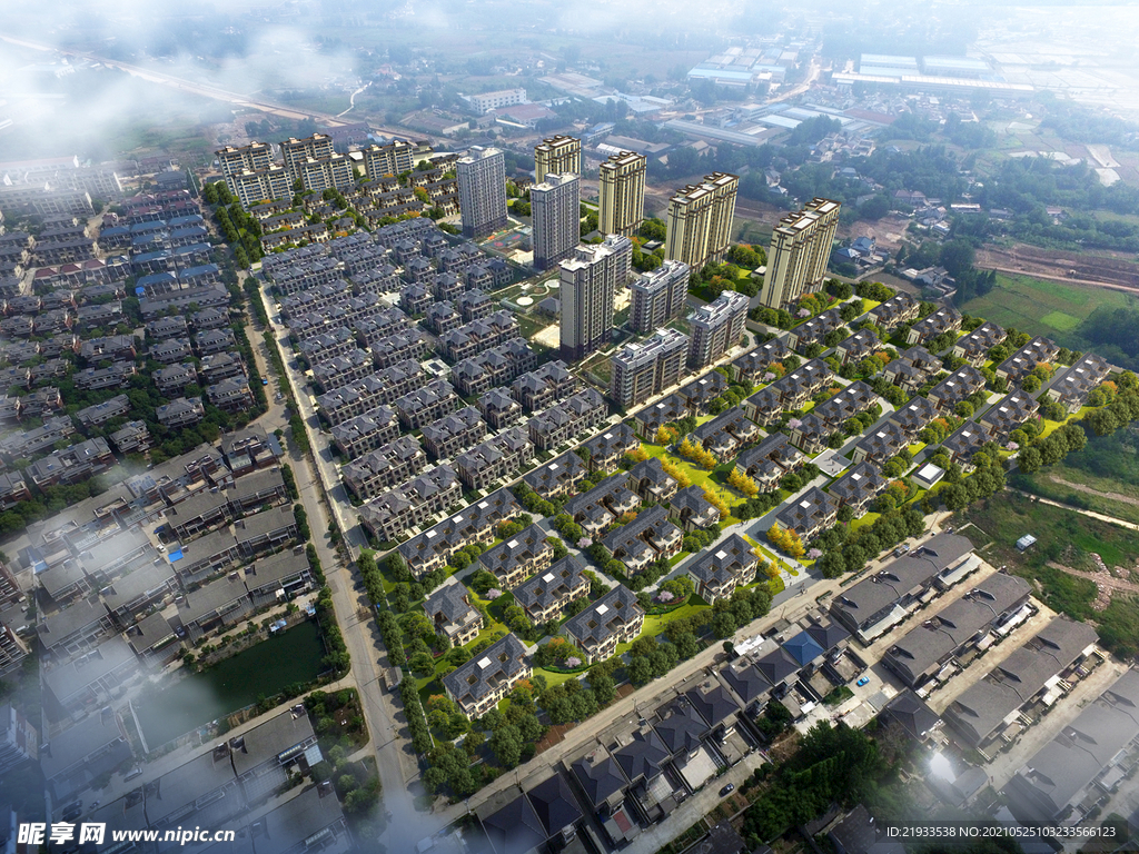 绿城别墅洋房园林景观住宅鸟瞰