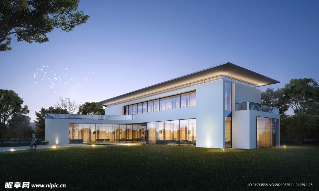 景观效果图别墅效果图夜景效果图