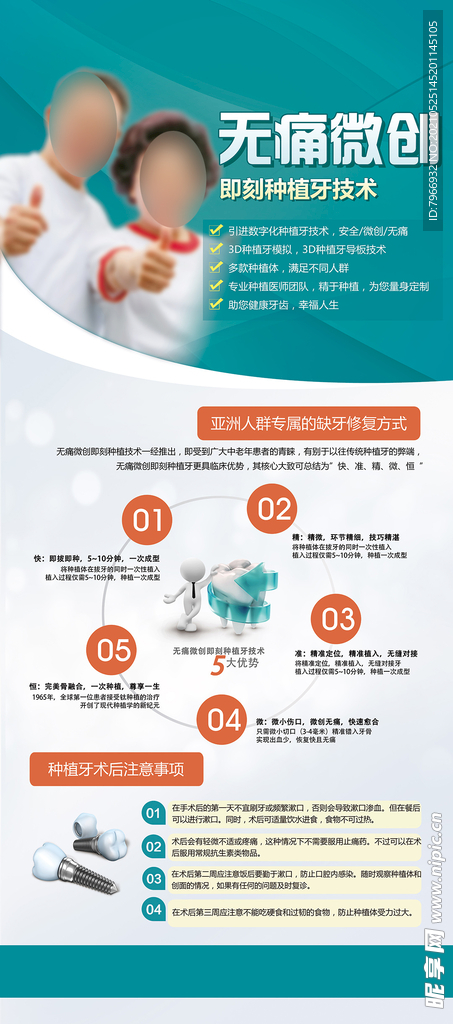 口腔医院种植牙展板