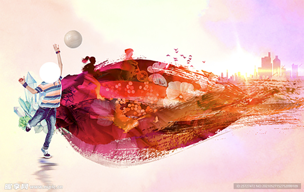 地产海报创意儿童娱乐打球