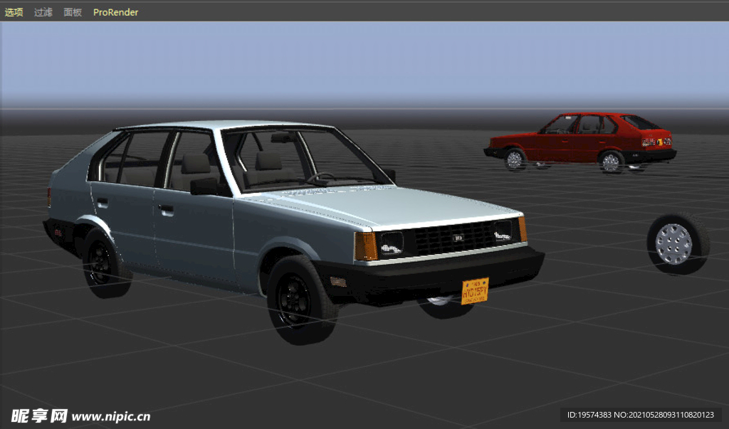 C4D模型现代小马加拿大