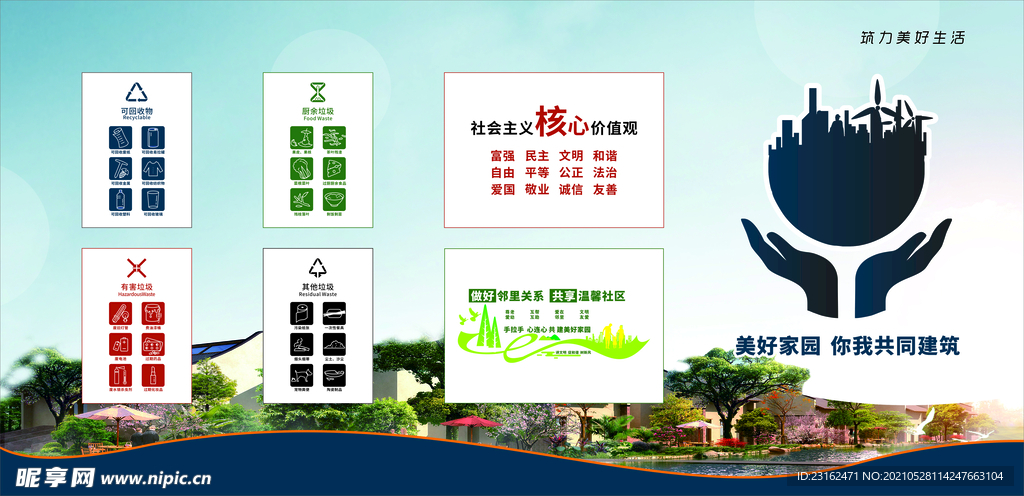 建设美好家园宣传栏