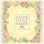  花朵元素 手绘花环 水彩花 