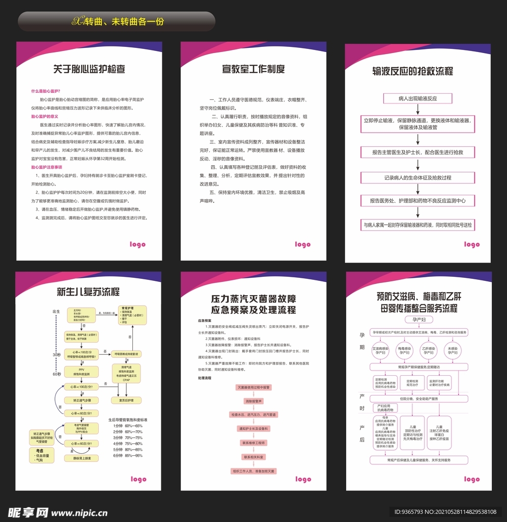 制度展板 紫红展板 妇产展板图