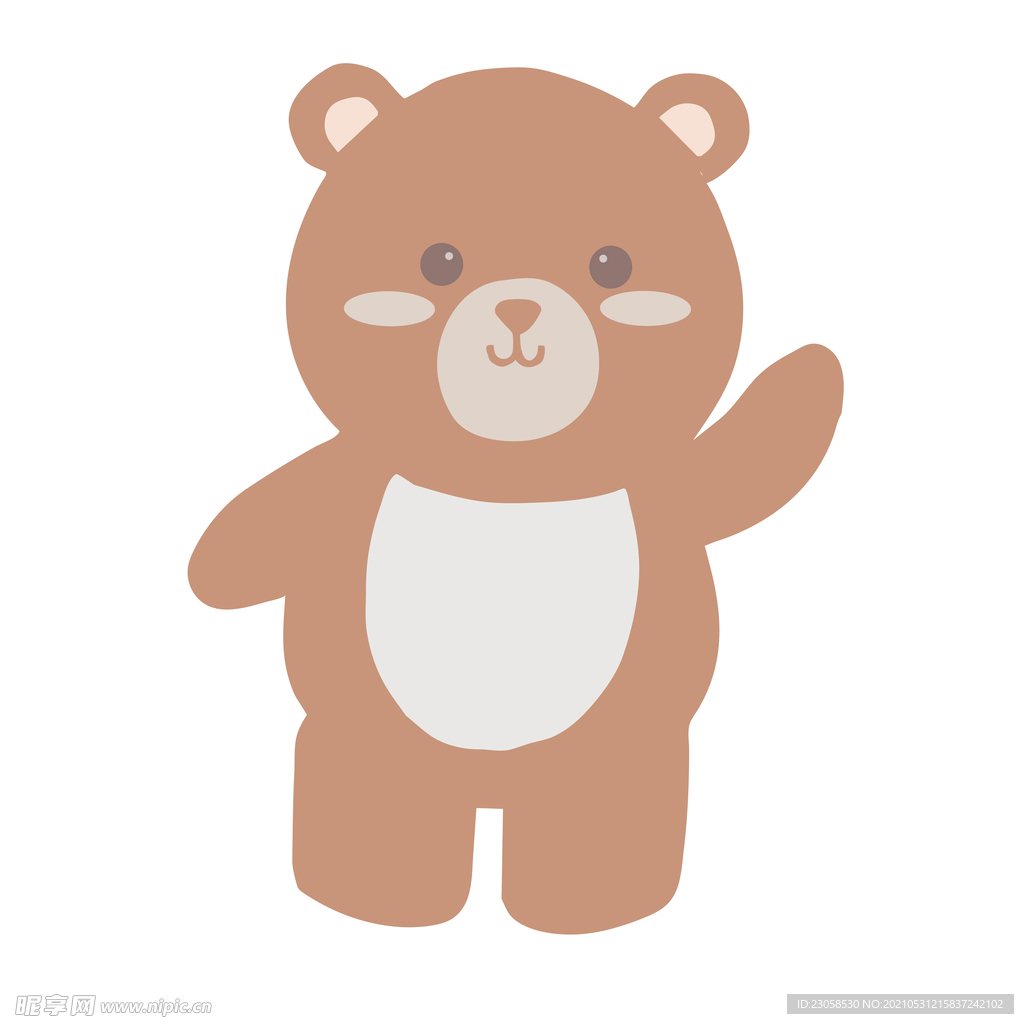 咖啡色小熊 原创手绘 可爱小熊