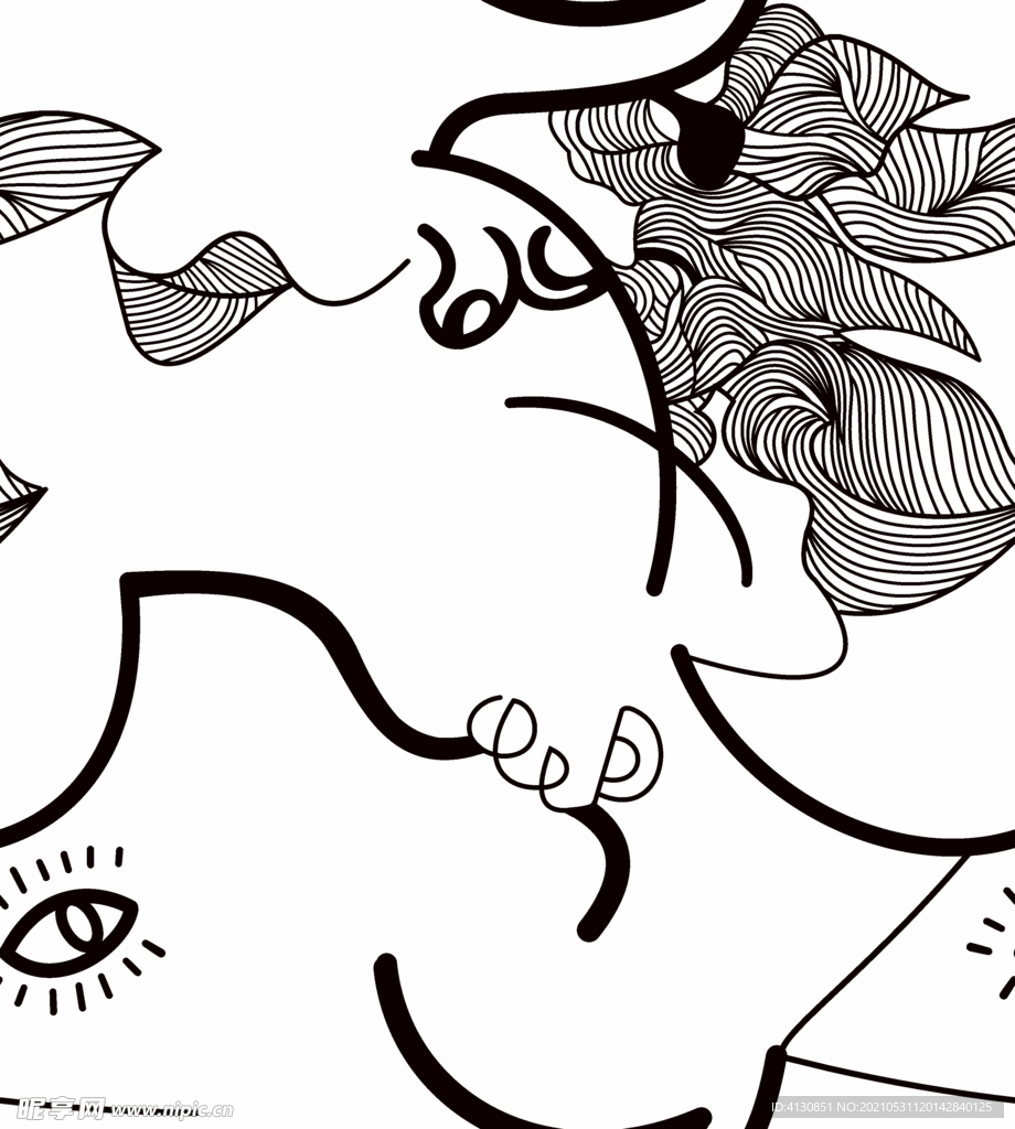 面料设计 手绘图案 数码印花 