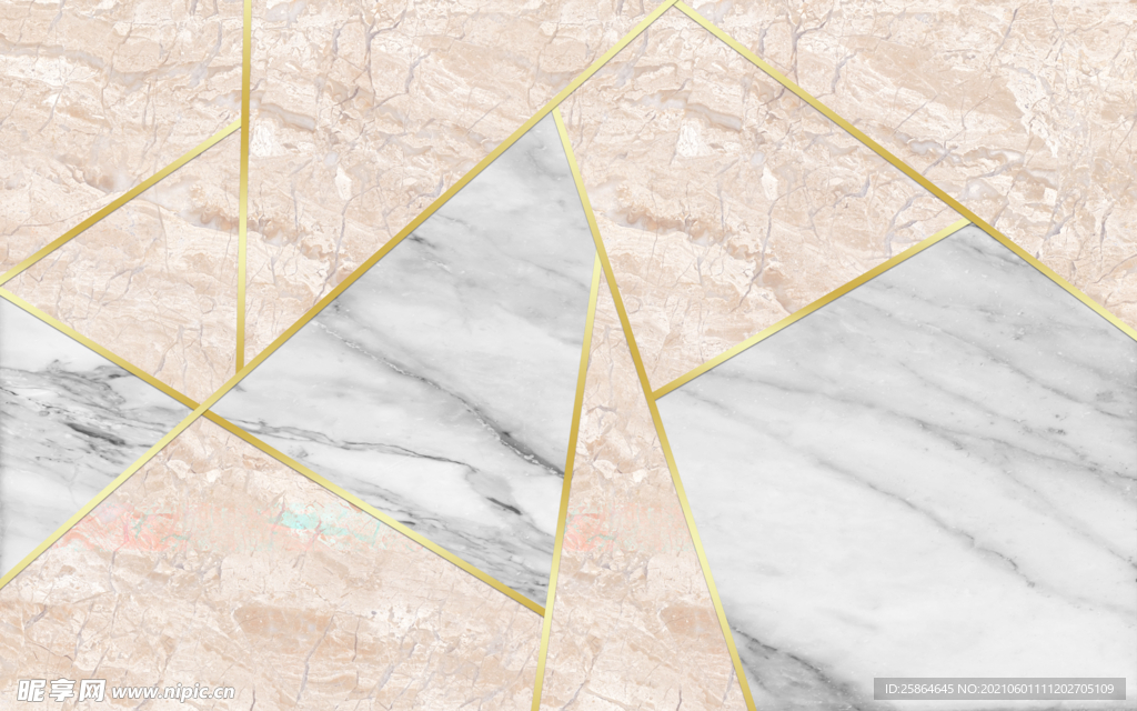 北欧简约线条几何大理石