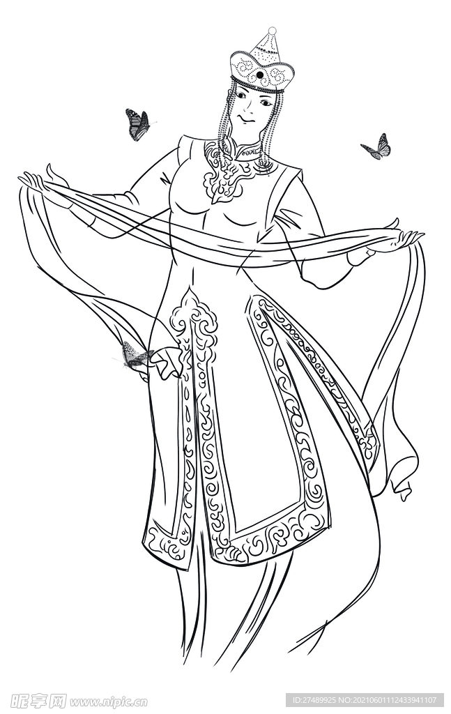 蒙古 人物 矢量