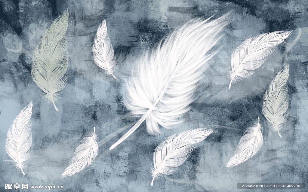 复古白色羽毛