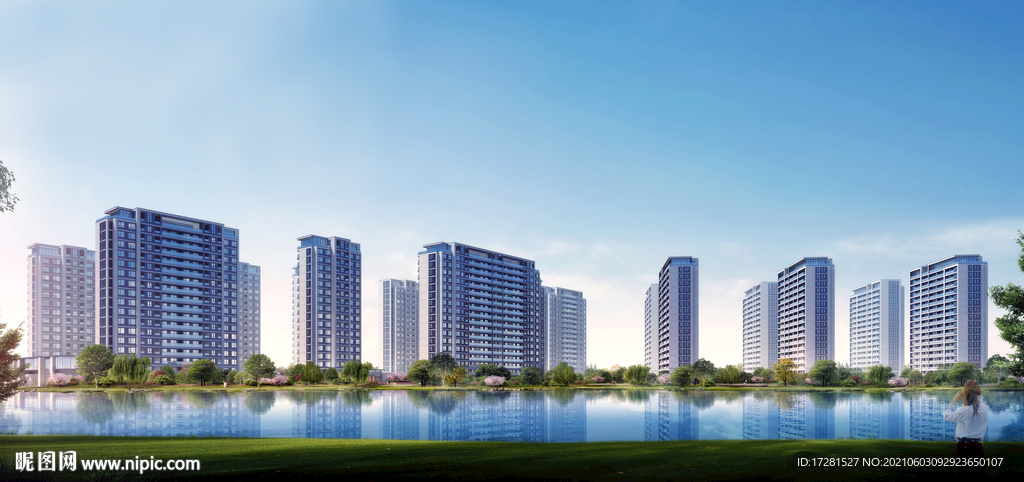 房地产沿河景观设计效果图