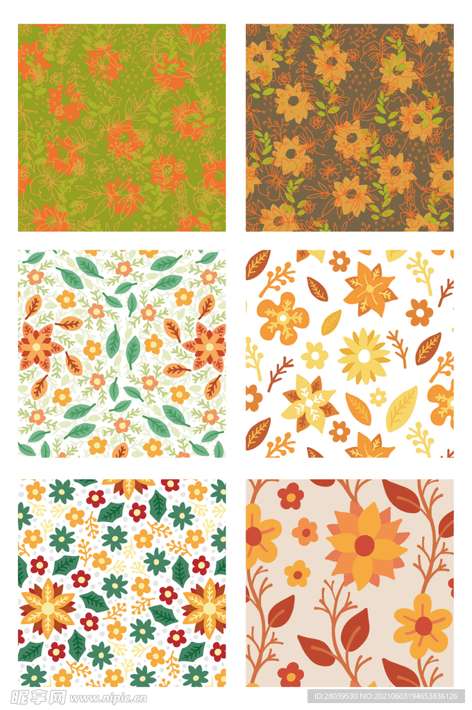 卡通小碎花方形背景