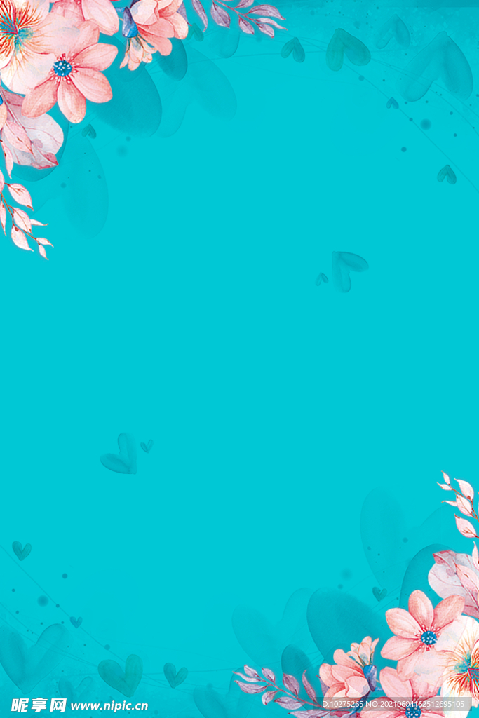 粉红主题花朵花瓣边框