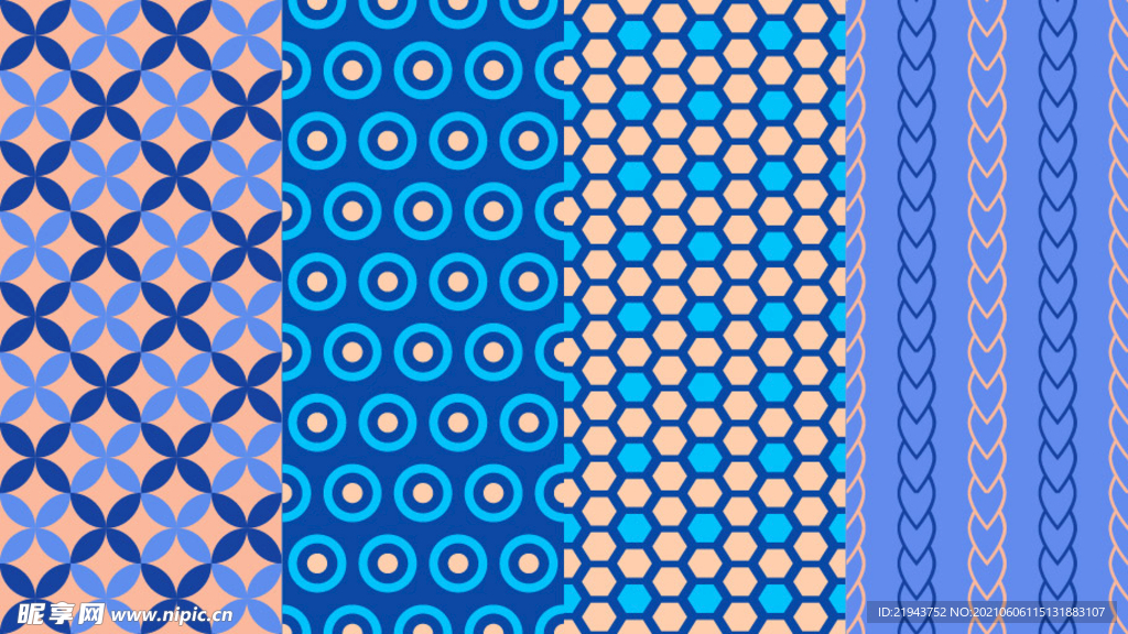 矢量圆点蓝色花纹背景