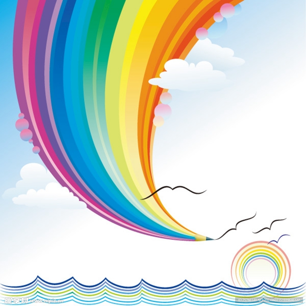 绚丽的彩虹矢量