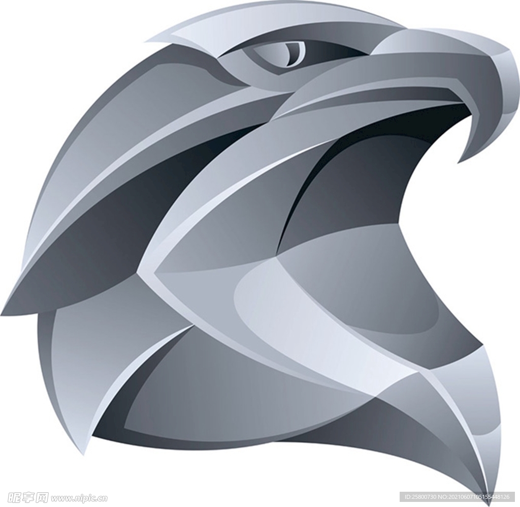 金属质感老鹰头部