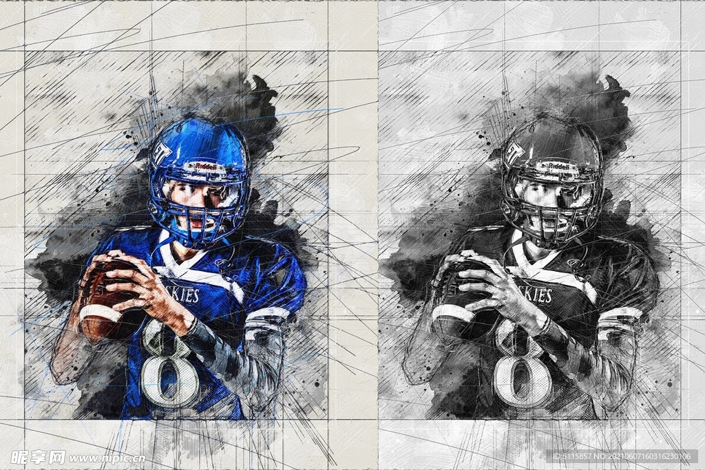 铅笔素描PS动作